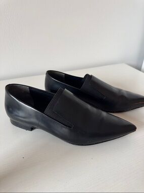 Alexander Wang Jamie leather pointed toe slip on oxford smoking loafer flat